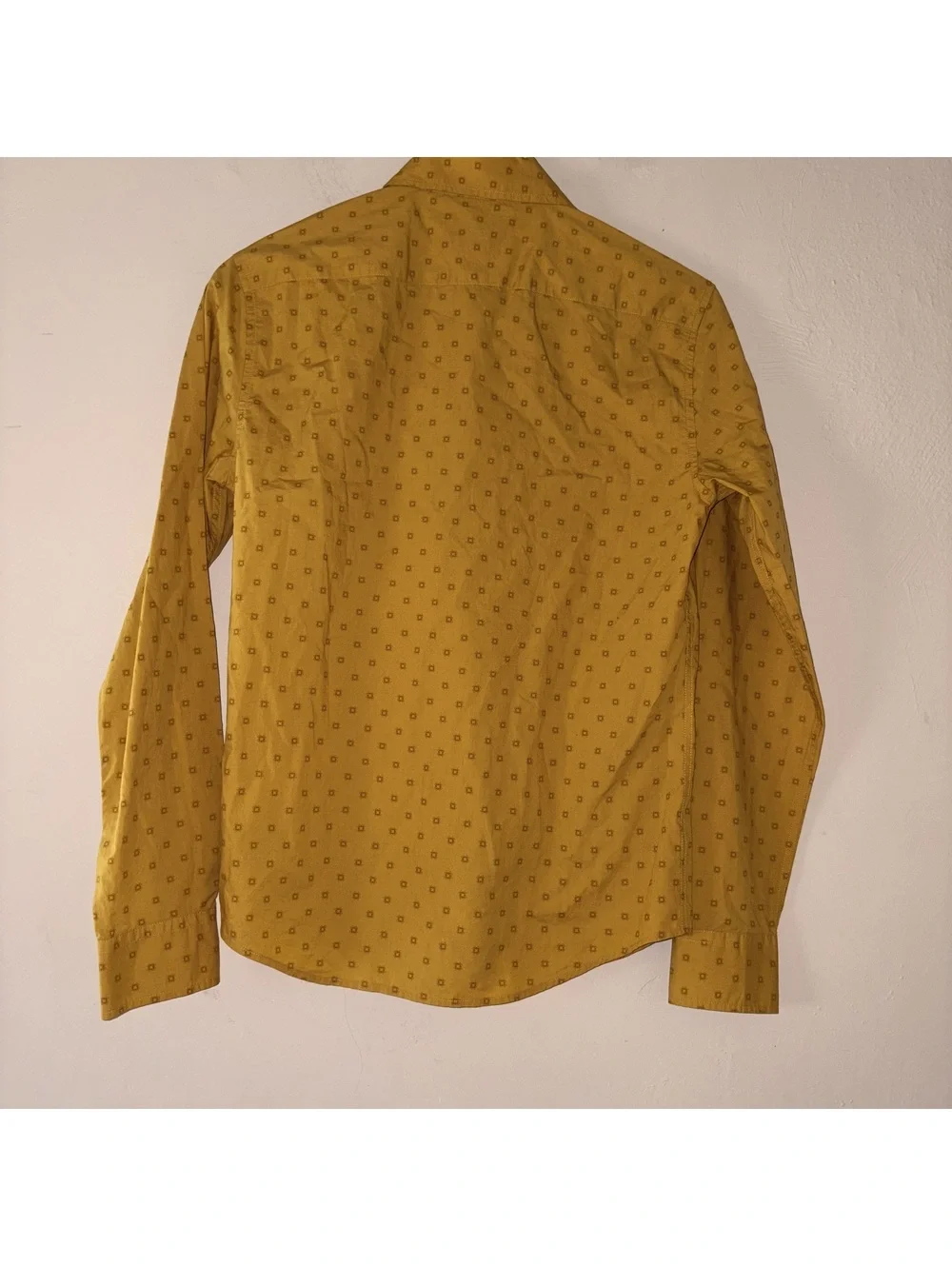 Banana Republic Slim Fit Button-Down Shirt - Mustard Yellow Print - Size XS